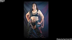 Ditaya in Leather Chaps Worships Ass Raw