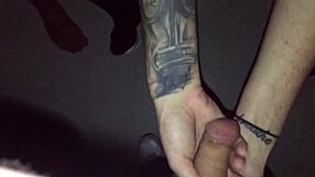 Tattoed Goth Chick Sucks Stranger's Cock Intensely In Video Booth