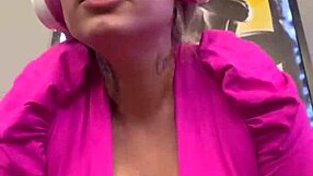 Blonde gets wet in gym workout