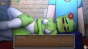 Heyy, creeper girl and piglette gave deepthroat in hornycraft minecraft parody!