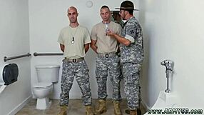 Military men dive into intense gay sex and raw army blowjob action