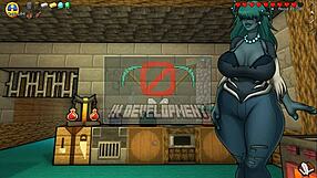 Heyy, creeper girl and piglette gave deepthroat in hornycraft minecraft parody!