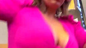 Blonde gets wet in gym workout