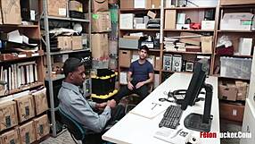 black police officer dominates hot thief in rough action