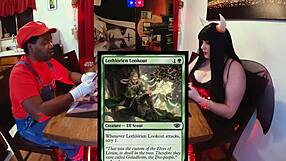 jane enjoys playing magic 7 with lord of the rings cosplay