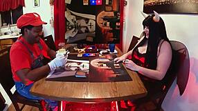jane enjoys playing magic 7 with lord of the rings cosplay