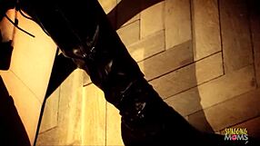 horny brunette milf fucks two poker players after sucking their big dicks