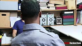 black police officer dominates hot thief in rough action