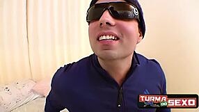 Does this nymph love hot cum? Brazilian pornstar frots eagerly.