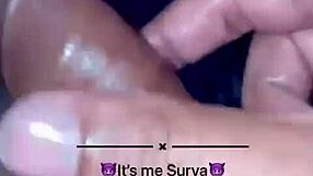 Indian man pleasuring himself while watching anal sex videos