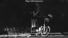 Naughty milf wife teases outdoors in skirt, while cuckold voyeur films the thrilling upskirt show