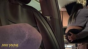 College student gives blow job and anal sex in car