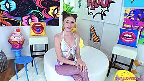 Tiana performs blowjob with cum in mouth