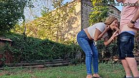 Latina Neighbor Sucks Cock Deeply Outdoors