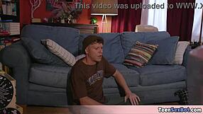 His New Model Is A Beautiful Ebony Teen So Its Time To Give Her A Taste From That Painter Cock