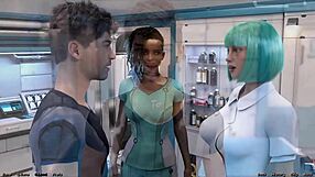 Stranded in space, does she really want to touch my cock?