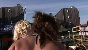 spring break coeds lick whip cream off tits