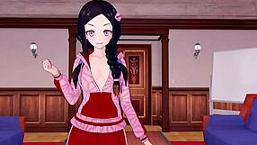 Koikatsu - Nezuko Twerks And Talks About Her Sexy Pussy In Hentai Video.