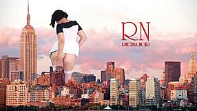 Giant curvy housewife stuns outdoors with no panties