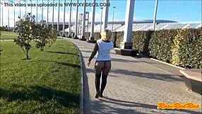 Flashing in Olimpic Park Sochi 2014 with Upskirt Glamour