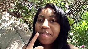 Cute 18yr Ebony Teen Dolce Picked Up for Hard Interracial Casting Fuck