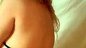 Hot blonde dancing in crotchless panties