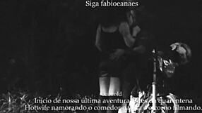 Naughty milf wife teases outdoors in skirt, while cuckold voyeur films the thrilling upskirt show