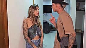 Gay couple enjoys hot Airbnb experience with Latina beauty