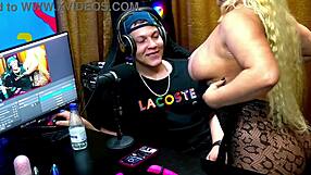 andressa sanchez gets sensual with ruan, showing off her ass and his cock in the podcast barraco with sheer red