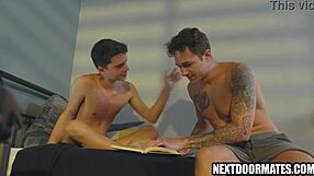 Jayden Marcos and Sam Ledger in hot dorm sex