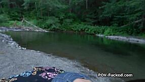 Intense Fucking of Busty Stranger by the River in Nature