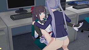 Hentai game featuring Aoba Suzukaze and Hifumi Takimoto's intense scenes