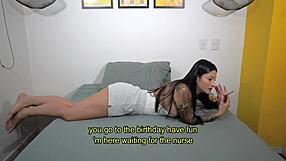 La Doctora Sara Blonde Delivers Intense Anal Fuck to Salome Gil for Halloween Cure