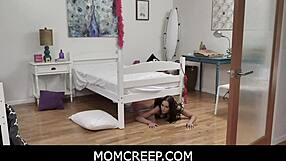 Stuck under the bed, getting it from my stepmom