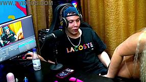 andressa sanchez gets sensual with ruan, showing off her ass and his cock in the podcast barraco with sheer red