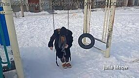 i flash my shaved pussy in snowy public spots