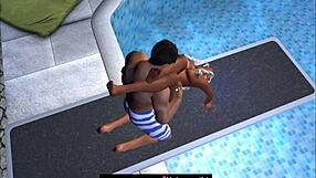 Wild Sex On Pool Diving Board!