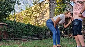 Latina Neighbor Sucks Cock Deeply Outdoors
