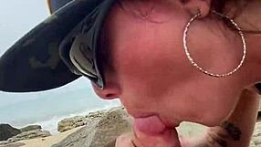 Beautiful woman with perfect body enjoys rough anal sex on the beach