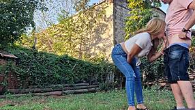 Latina Neighbor Sucks Cock Deeply Outdoors