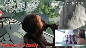 Hot black chick sucks big cock deepthroat