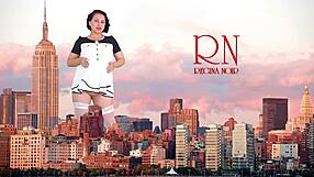 Giant lady roams city in all her glory