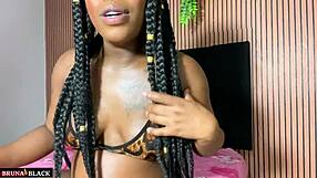 hey, this horny pregnant ebony guides your masturbation and rubs her swollen pussy