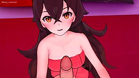 Amber just gives footjobs with her feet, wearing nothing but a towel in 3d cartoon