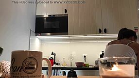 braless sylvia shows amazing nipples in kitchen hidden cam