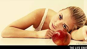 Sweaty yoga session turns into massive orgasm for brunette teen