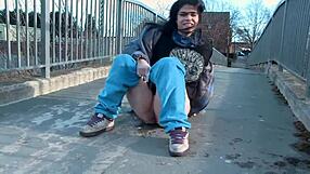 Public display of naughty exhibitionism in the UK streets