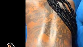 Oiled Ebony Pornstar Dances in Fishnets and High Heels for Jerk Off Instructions