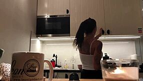 braless sylvia shows amazing nipples in kitchen hidden cam