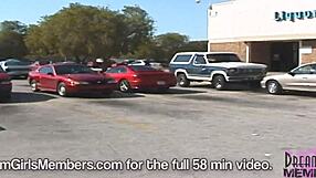 big tit hooters girl strips naked around tampa streets. her melons flash in public!